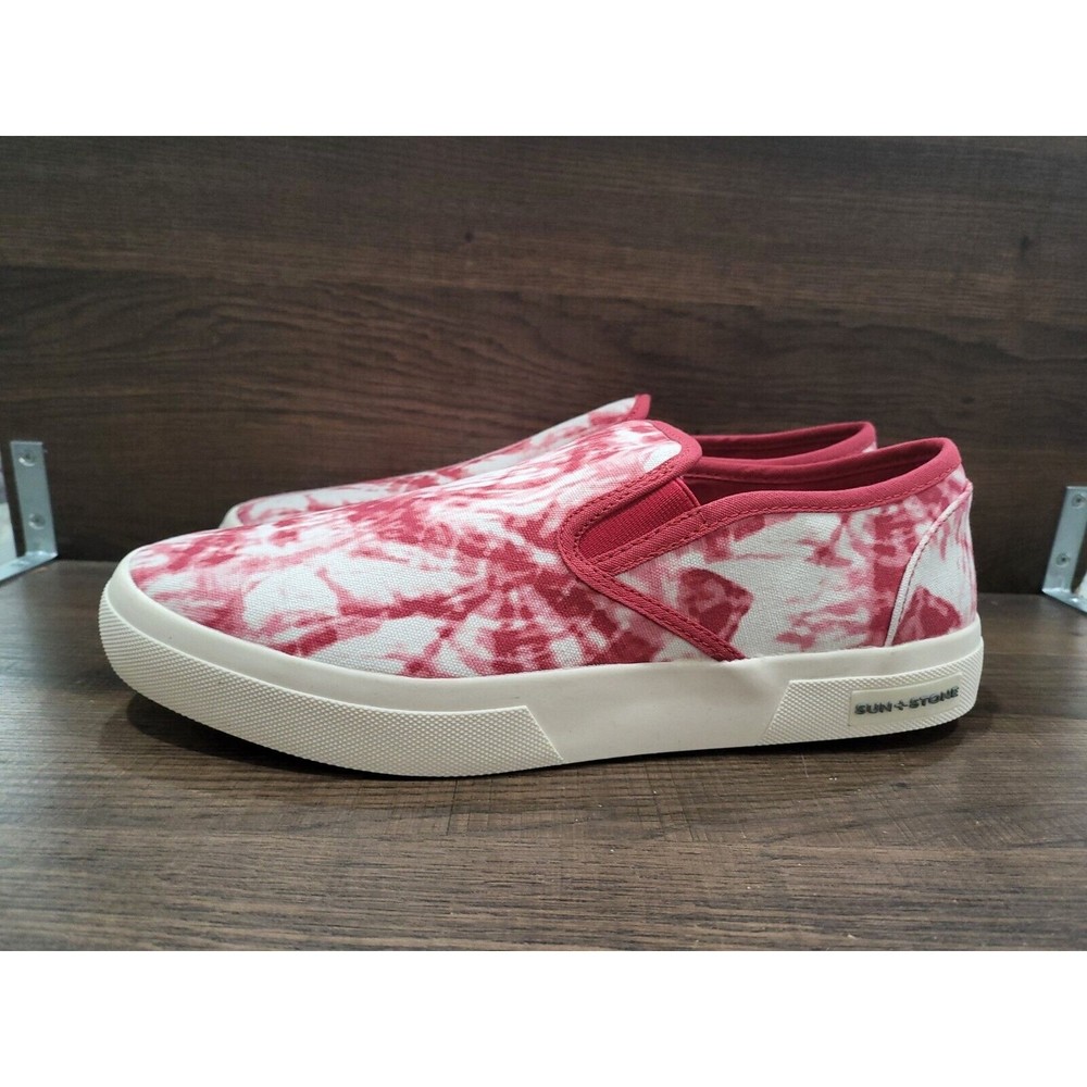 Sun + Stone Men's Reins Slip-On Sneaker Red Tie Dye 8.5M New